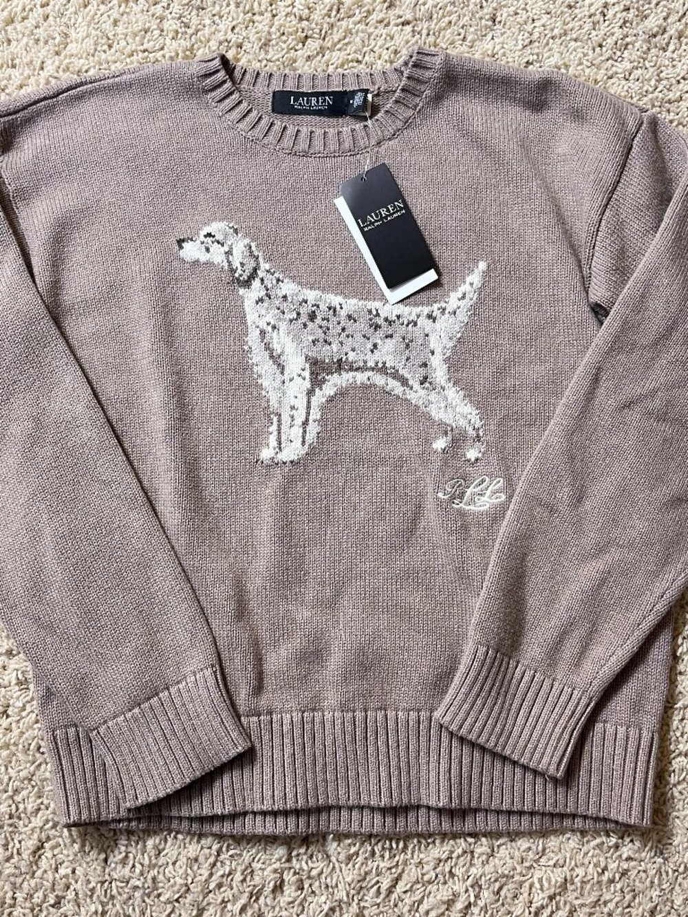 NWT Ralph Lauren English Setter Intarsia Knit Dog Sweater